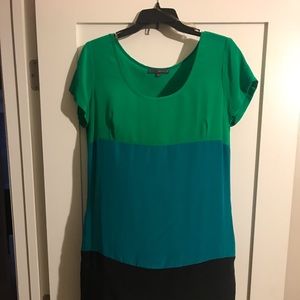 Matty M silk dress, pockets, multi color in medium